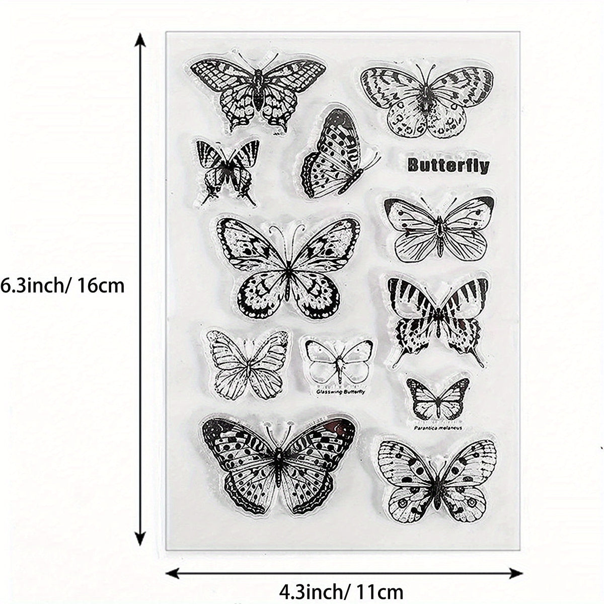 6pcs Clear Stamps Flowers Leaves Butterflies & Moon for Holiday Crafting