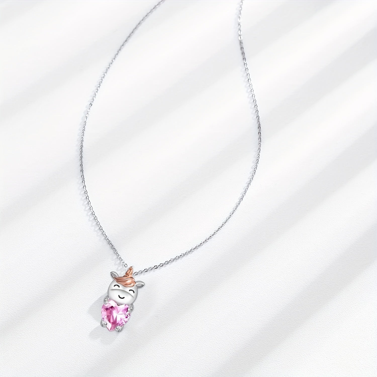 Pink Unicorn Necklace Birthday Gift for Princess Granddaughter