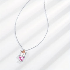 Pink Unicorn Necklace Birthday Gift for Princess Granddaughter