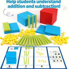 136pc Base Ten Blocks & Activities Set for Math Education