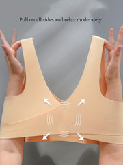 Solid Wireless Push Up Bra Comfy Front Buckle Lingerie