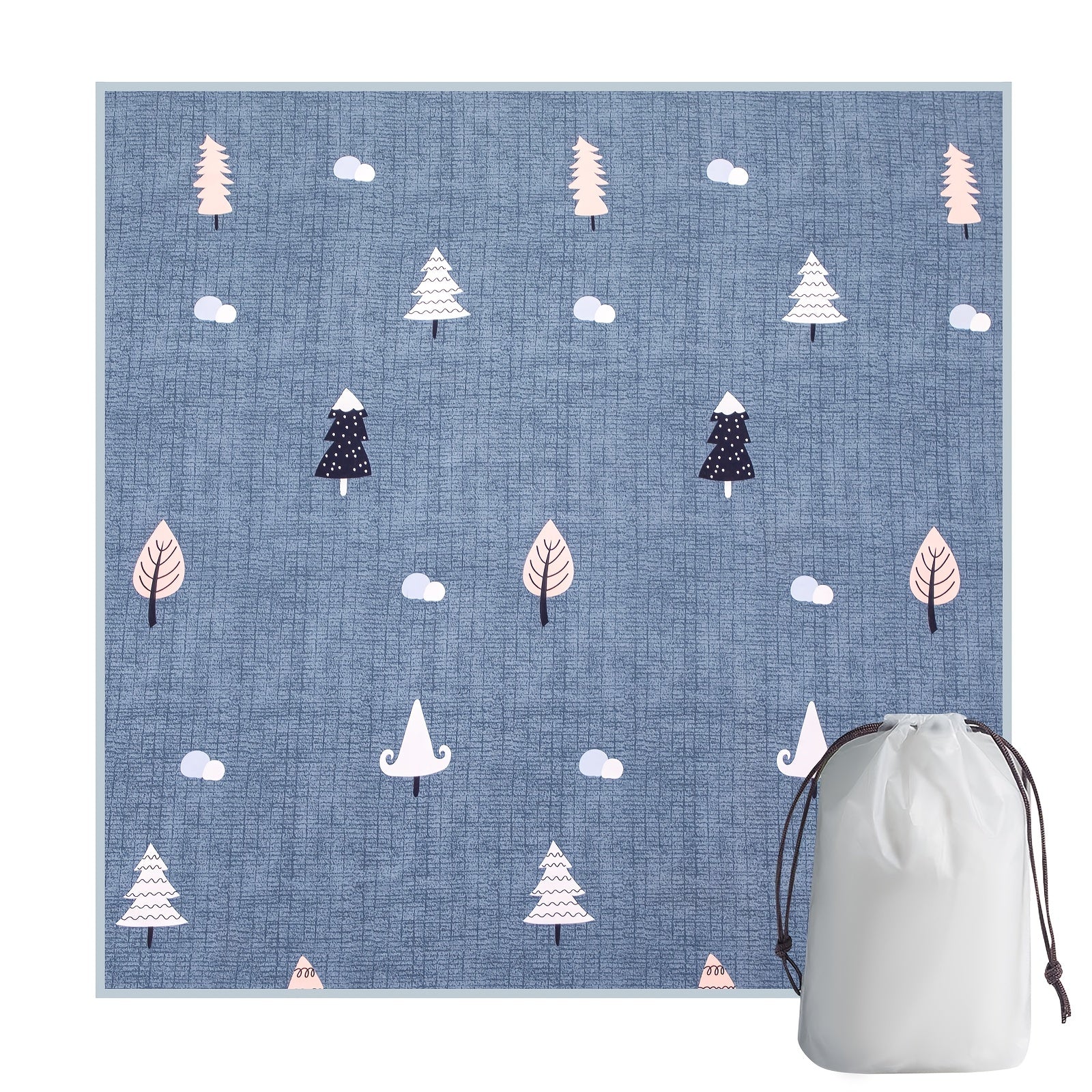 Waterproof Outdoor Blanket Clouds & Trees Print Picnic Mat