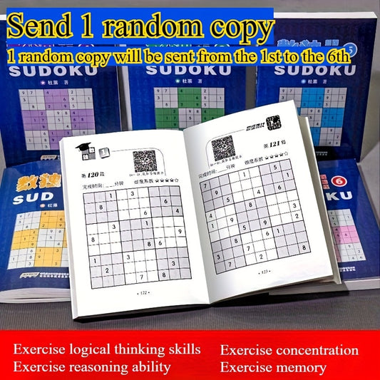 Complete Sudoku Game Set 6 Books Portable Mini Grid Puzzles for All Skill Levels