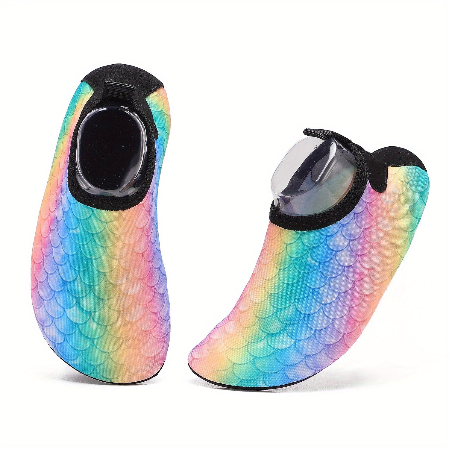 Girls' Gradient Fish Scale Water Shoes Quick Dry Lightweight Soft Socks