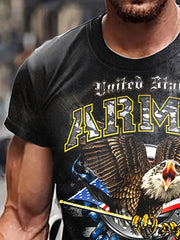 Men's Eagle Print Short Sleeve T-shirt Graphic Tee