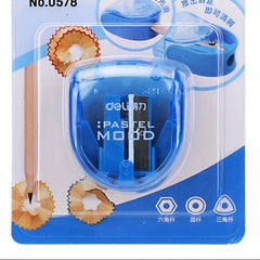 Durable Plastic Pencil Sharpener for School & Office Use with Pencil Holder