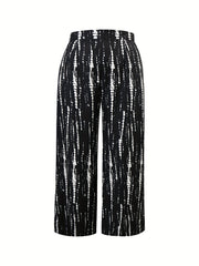 Women's Plus Tie Dye Wide Leg Pants With Pockets