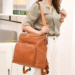 PU Cylinder Mummy Bag Large Capacity Backpack