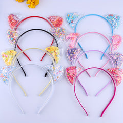 Cat Ears Hair Band Star Sequin Head Hoop for Kids
