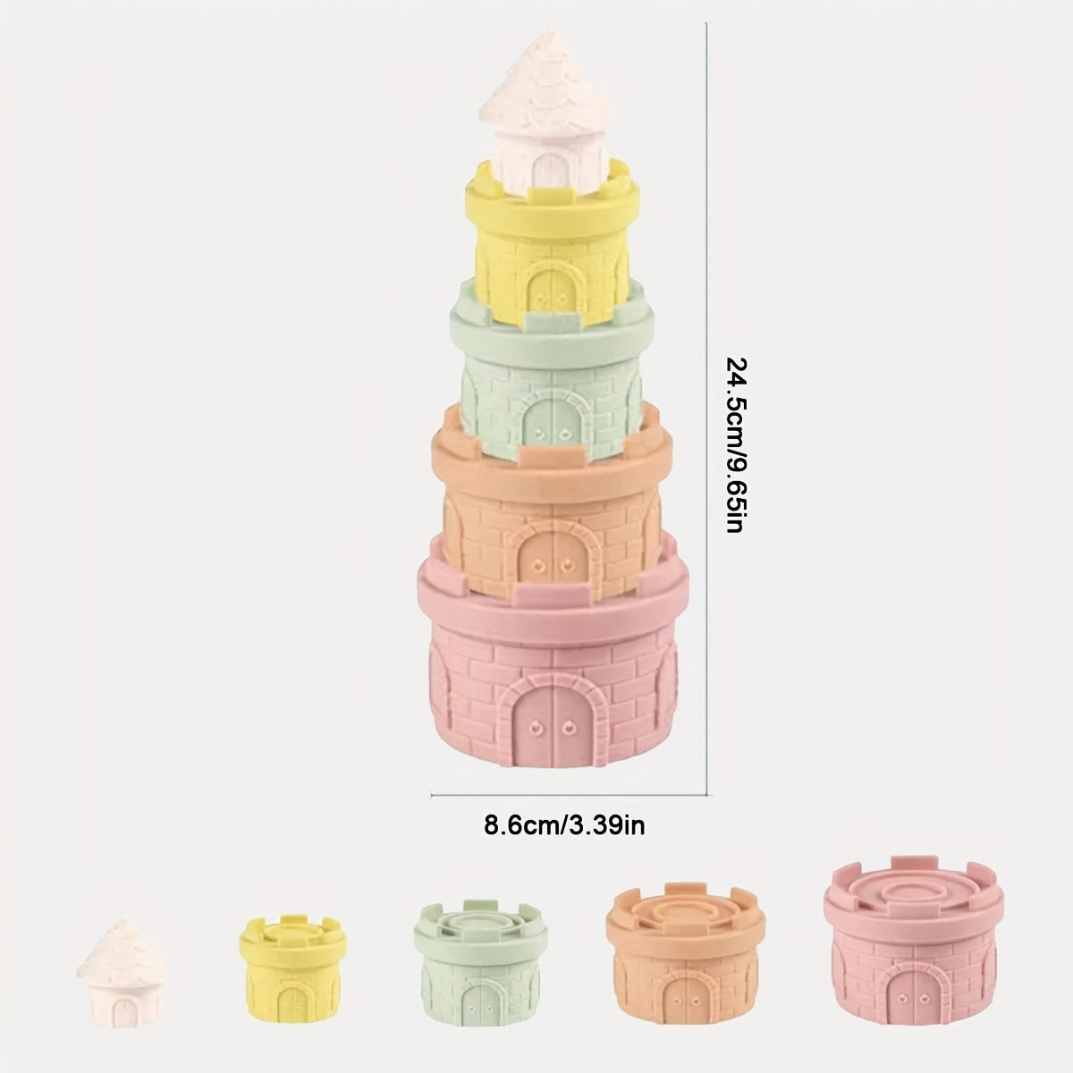 Soft Gel Castle Stacking Toys 5pcs Set