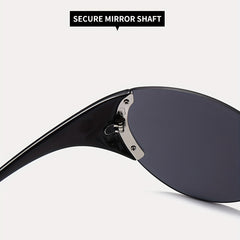 Star Detail Rimless Sports Sunglasses with Glass Box
