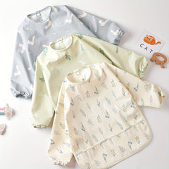 Long Sleeve Waterproof Baby Bib Easy Cleaning Anti Dirt