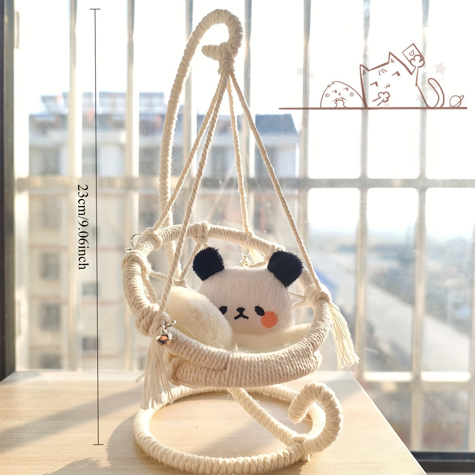 BJD Dollhouse Hanging Chair Swing Hammock Set 1:12 Scale