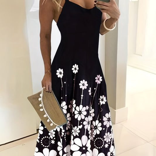 Floral Print Maxi Cami Dress Casual Dress For Summer & Spring