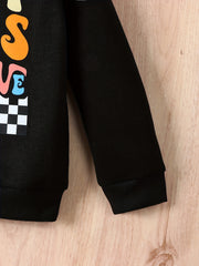 Checkerboard Pattern Kid's Thermal Sweatshirt
