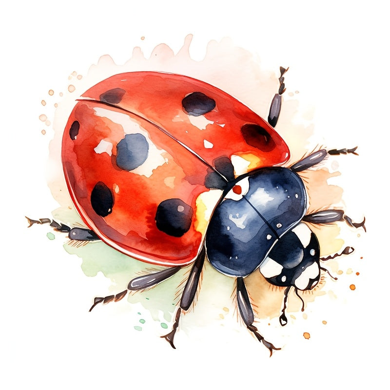 Watercolor Ladybug Pattern Stickers 4-in-1 Scratch Resistant Decals