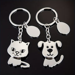 Cute Animal Keychain Puppy Cat Metal Keyring