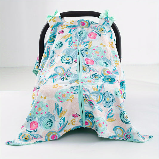 Girl's Floral Print Seat Cover with Sunshade