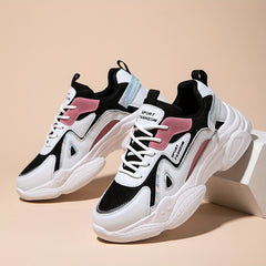Women's Chunky Sneakers Faux Leather Casual Running Shoes