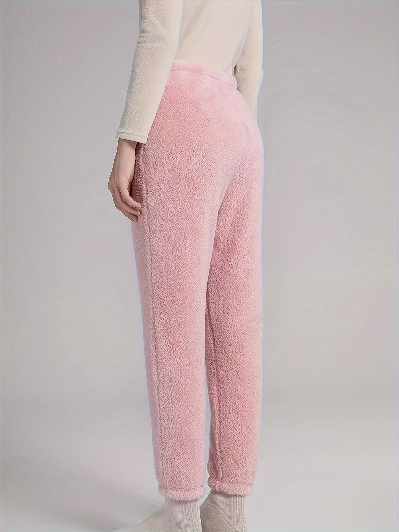Cozy Fuzzy Sleep Bottoms Warm Home Pants Women's Loungewear