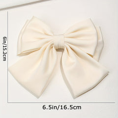 Large Satin Bow Hair Clip Duck Billed Clip
