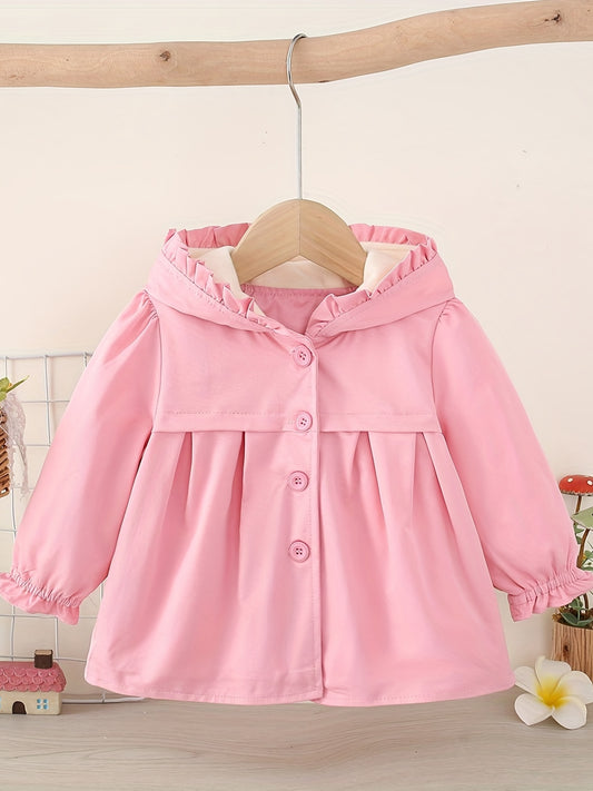 Girls Fleece Jacket Hooded Windbreaker Infant Outwear Clothes