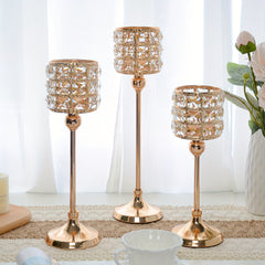 Crystal Candle Holders for Table Centerpieces, Home Decor, Wedding Party
