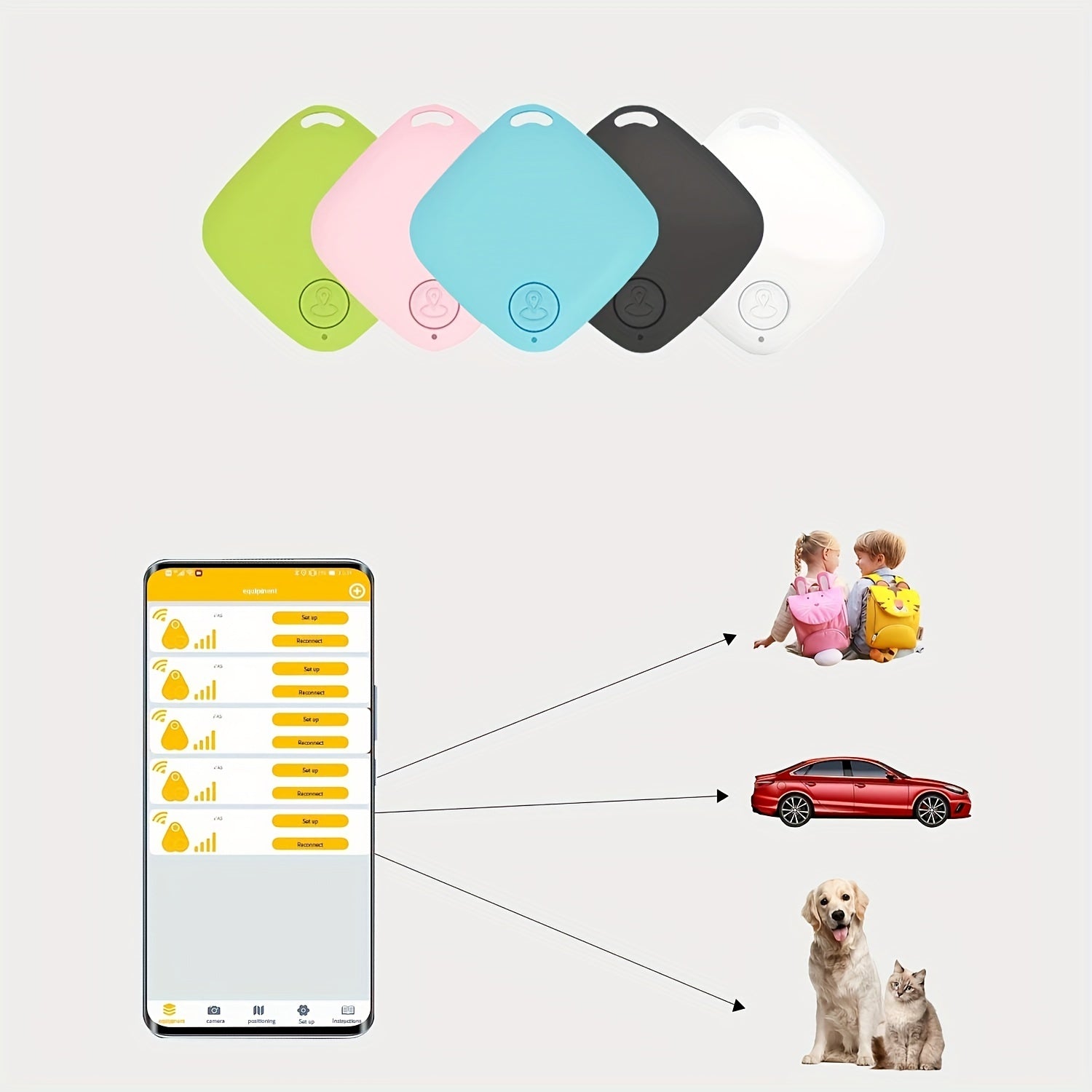 Smart Key Finder Locator Pet Anti Loss Tracker Alarm Locator For Dogs&Cats Walle