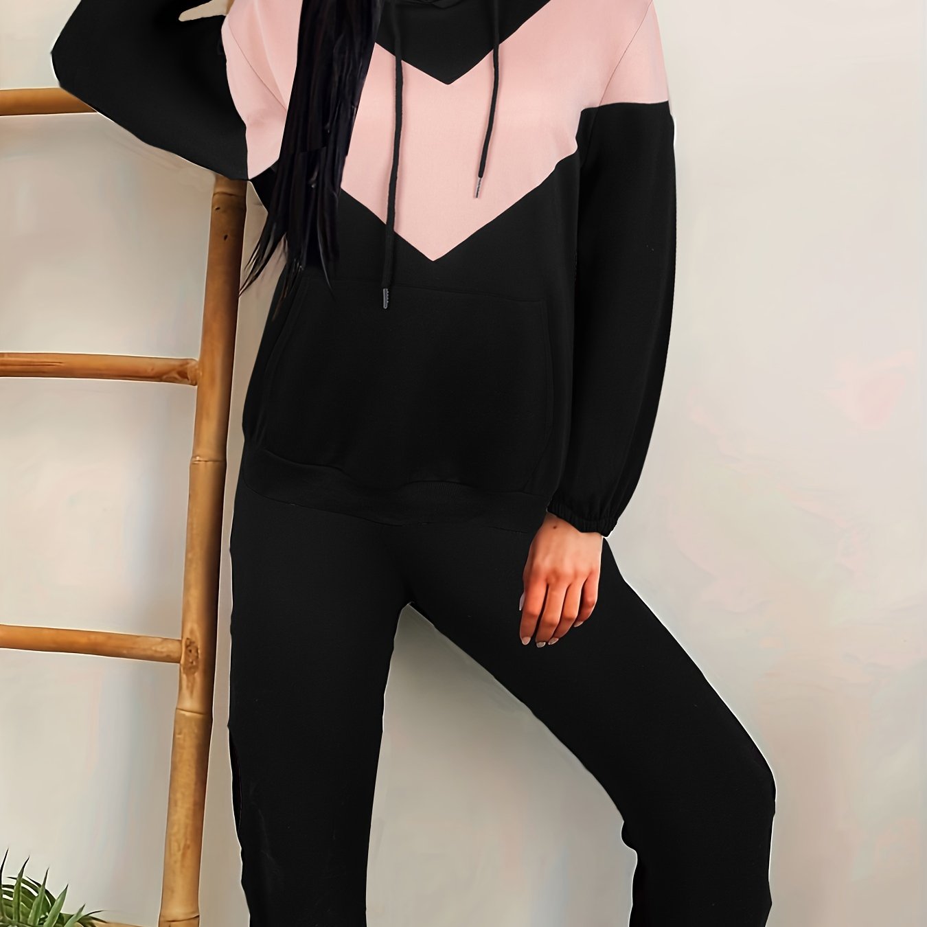  Colorblock Hoodie & Pants Set