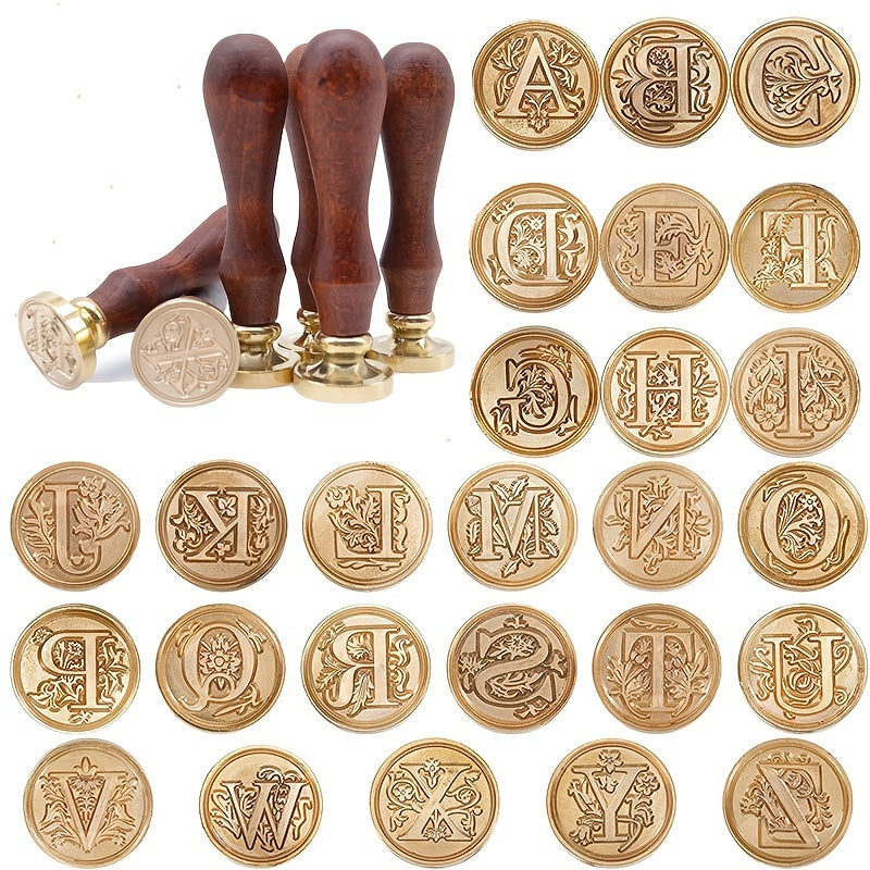 A Wax Seal Stamp Medieval Initial Alphabet Vintage Brass Head