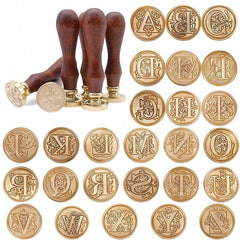 A Wax Seal Stamp Medieval Initial Alphabet Vintage Brass Head