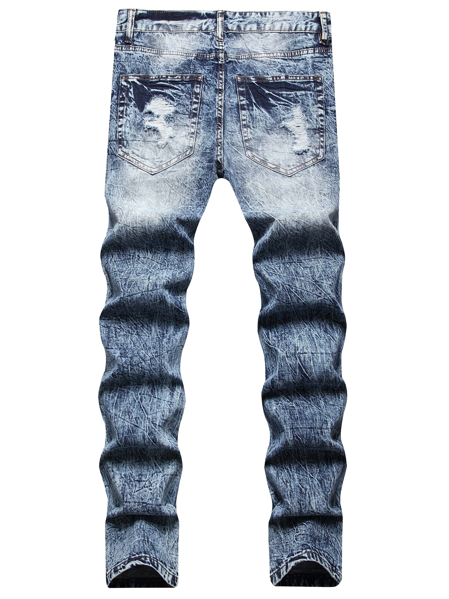 Slim Fit Ripped Jeans Men s Casual Distressed Denim Pants