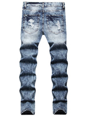 Slim Fit Ripped Jeans Men s Casual Distressed Denim Pants