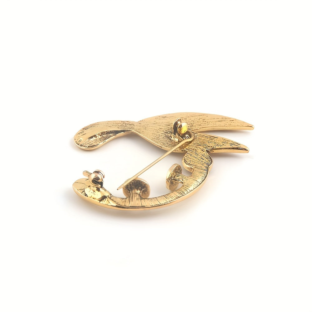 Tail Shaped Collar Pin Evening Dress Brooch Pin Party Clothing Decoration
