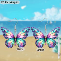 Butterfly Acrylic Earrings - Multicolor Lightweight Hypoallergenic