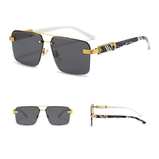 Stylish Oversized Square Sunglasses Marble Wooden Temples Women