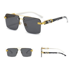 Stylish Oversized Square Sunglasses Marble Wooden Temples Women