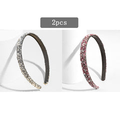 Vintage Thin Hairband Rhinestone Solid Sequin Headband