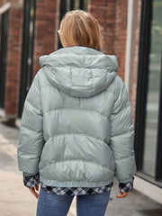 Zip Up Hooded Jacket Warm Outerwear