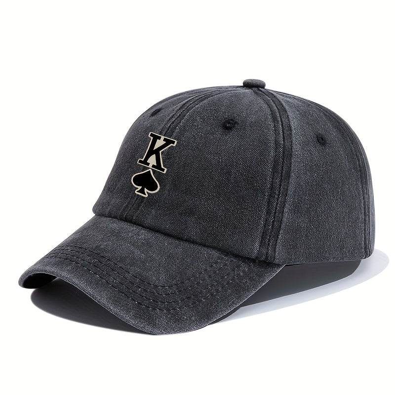 Spade K Vintage Distressed Cotton Dad Hat Unisex Hip Hop Sun Hat