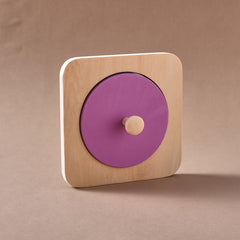 Wooden Geometric Shape Sorting Puzzle Board Purple