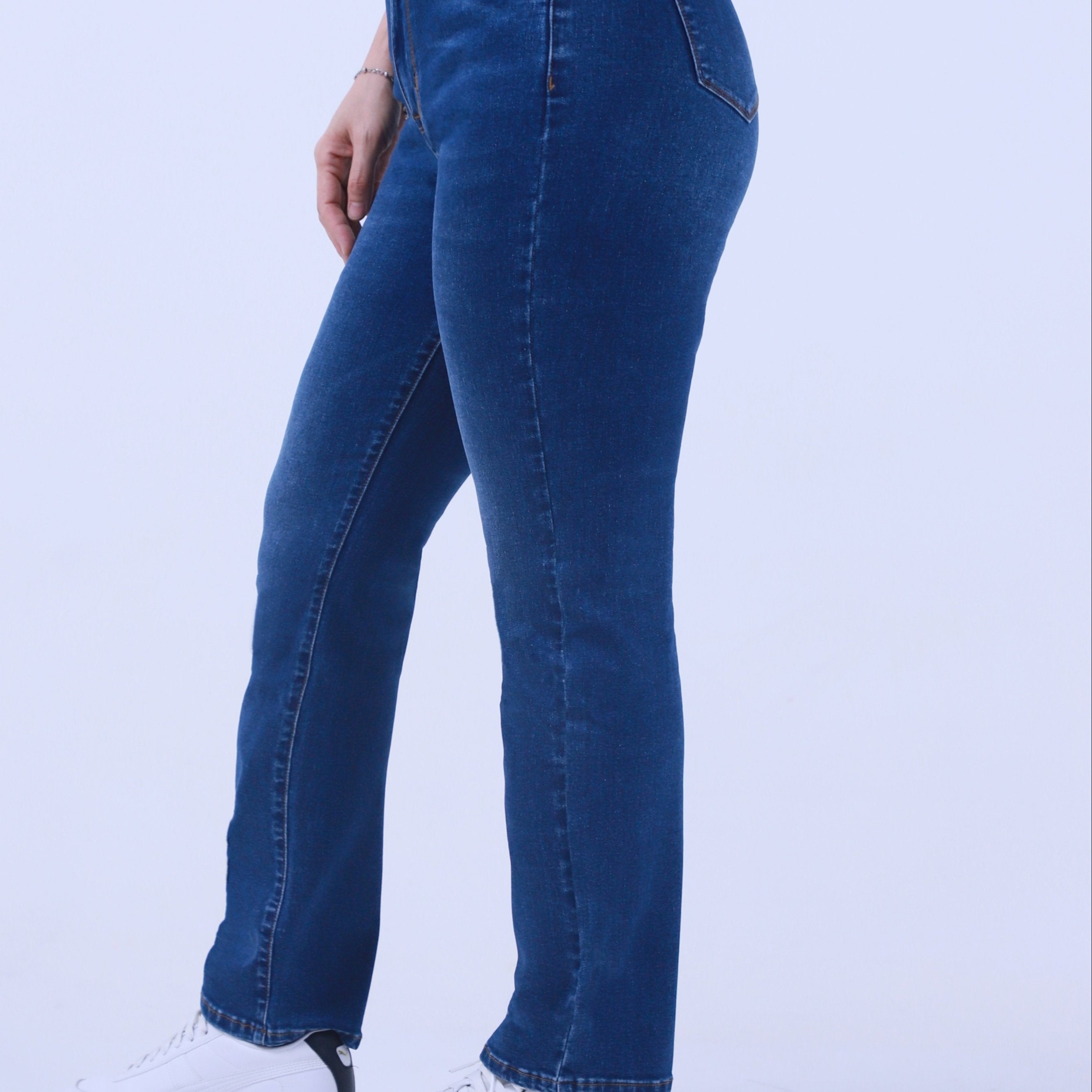  Button Fly Flared Leg Denim Pants