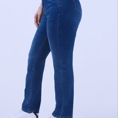  Button Fly Flared Leg Denim Pants
