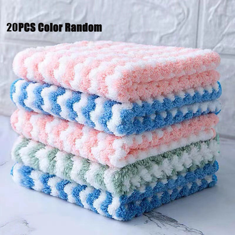 5 10 20 30 Pack Kitchen Dish Cloths Coral Fleece Microfiber Dish Towels