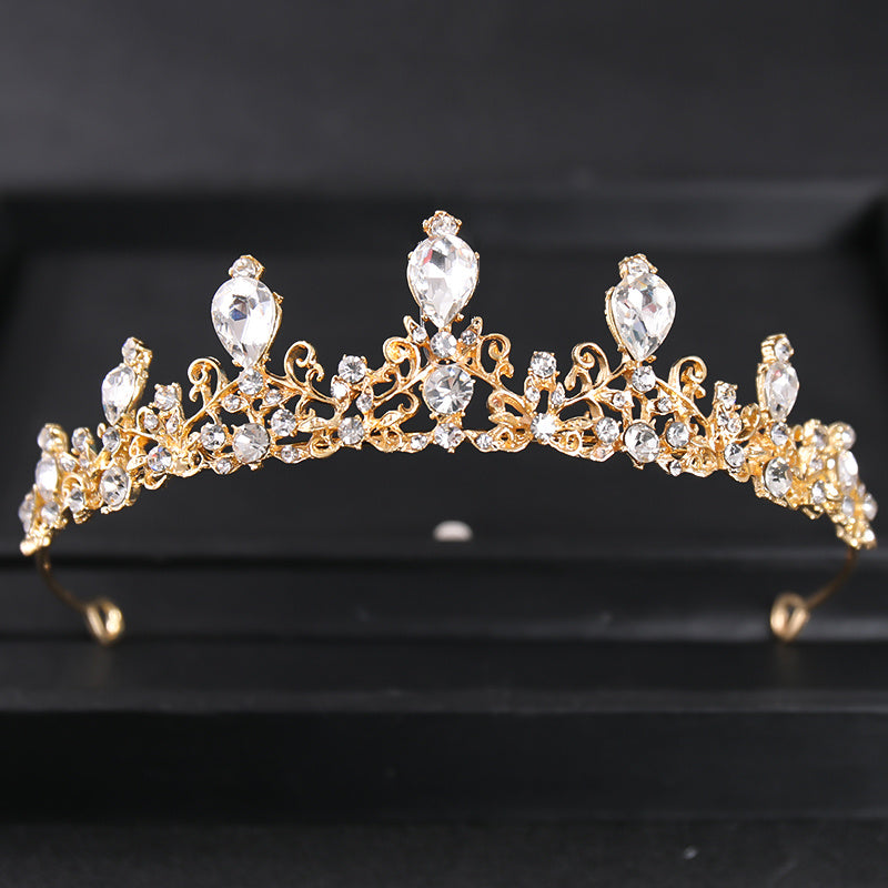 Vintage Gothic Antique Crown Tiara Headband With Rhinestone Crystals