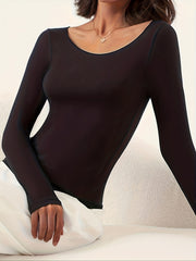 Women's Solid Thermal Underwear Long Sleeve Top