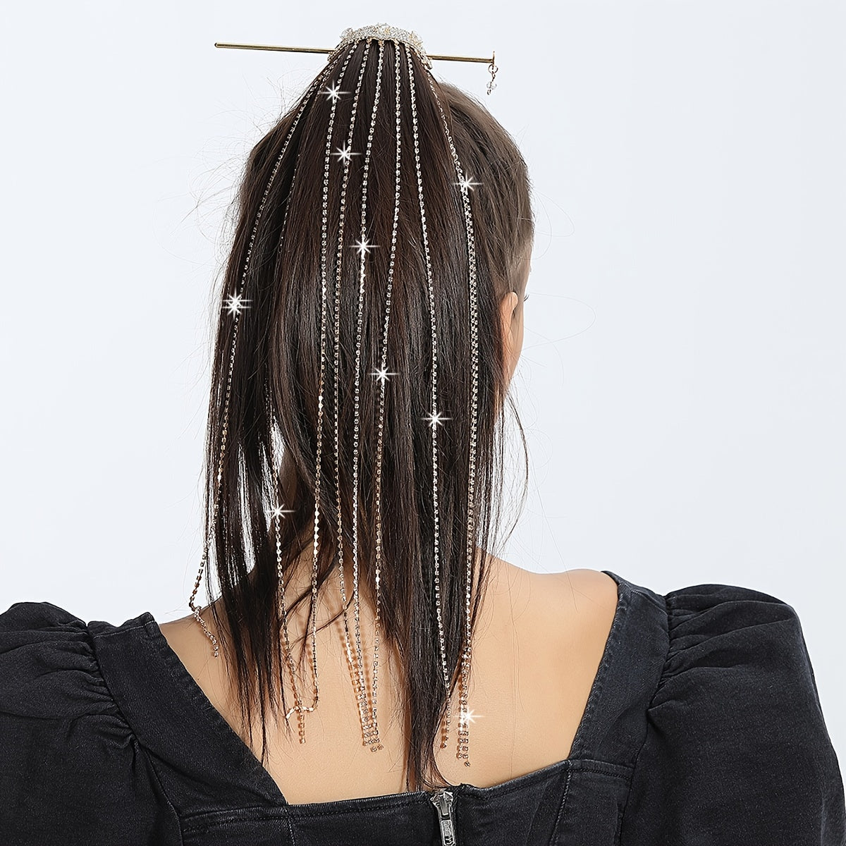 Rhinestone Hairpin Tassel Bun Hair Stick Head Jewelry Hair Accessories