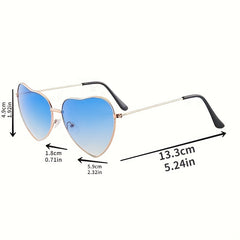 Heart Metal Frame Sunglasses UV400