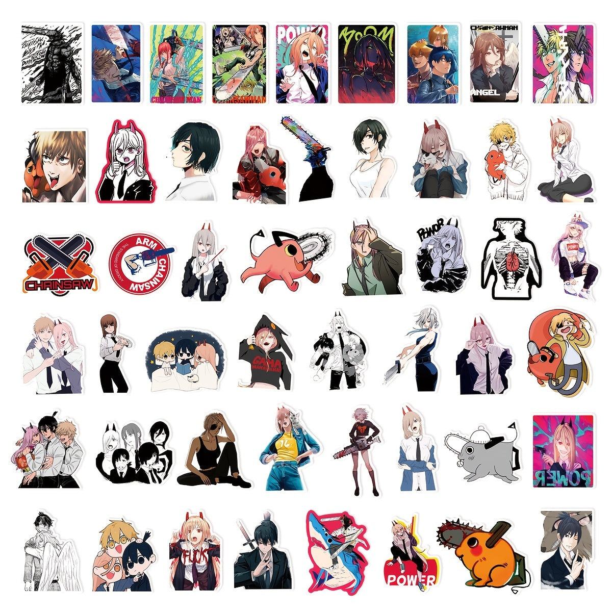 100 PCS CHAINSAW MAN Graffiti Stickers - Waterproof PVC Stickers
