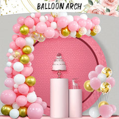 158pcs Pink Flower Birthday Party Supplies with Arch Garland Kit